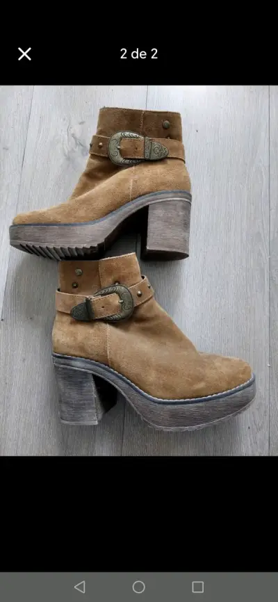 Botines marrones con hebilla - miniatura 1