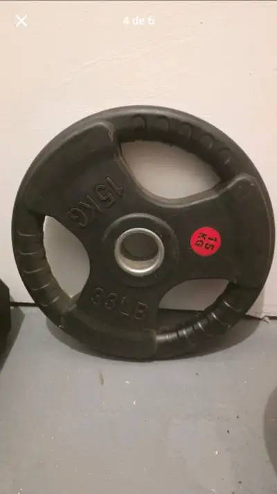 PACK DISCOS OLIMPICOS 65KG BARRA OLIMPICA ECO 11kg - miniatura 3