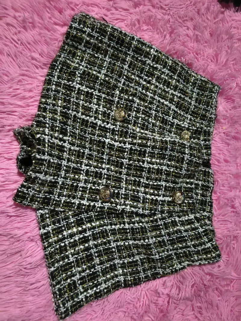 Short de tweed estilo elegante - 1