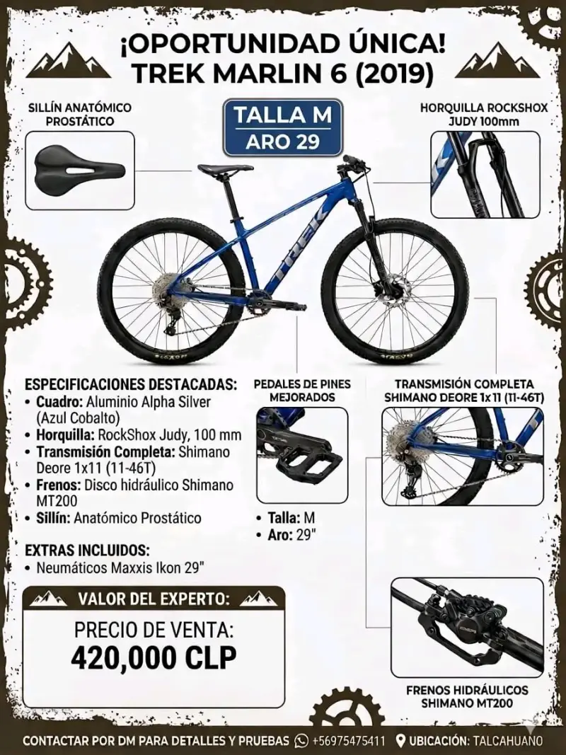 Bicicleta Trek Marlin 6 2019 Talla M