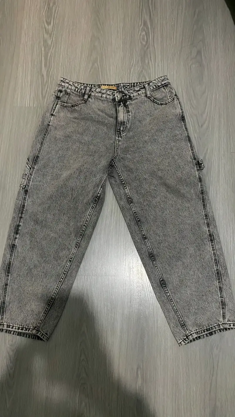 Jeans gris desgastado baggy - 3