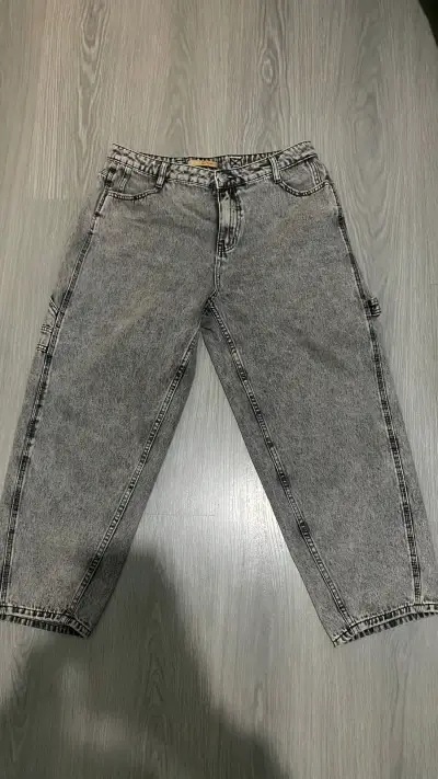 Jeans gris desgastado baggy - miniatura 3