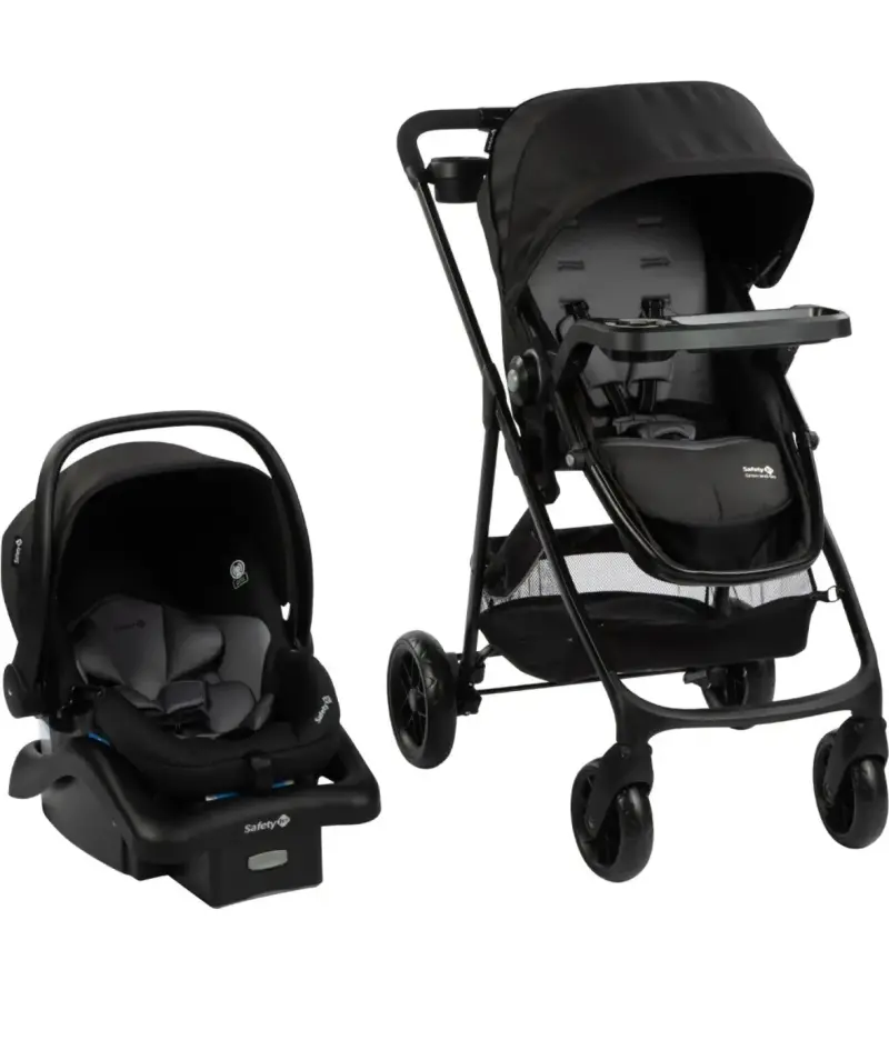 Coche de bebé negro multifuncional - 1