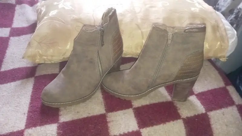 Botines de tacón beige - 2