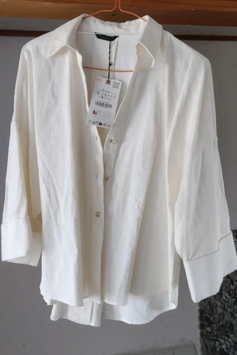 Camisa blanca de lino nueva - 2