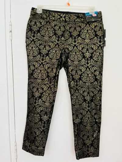 Pantalón estampado negro y dorado - miniatura 1