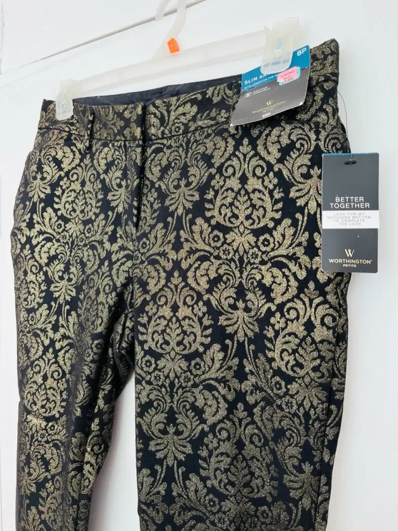 Pantalón estampado negro y dorado - 3