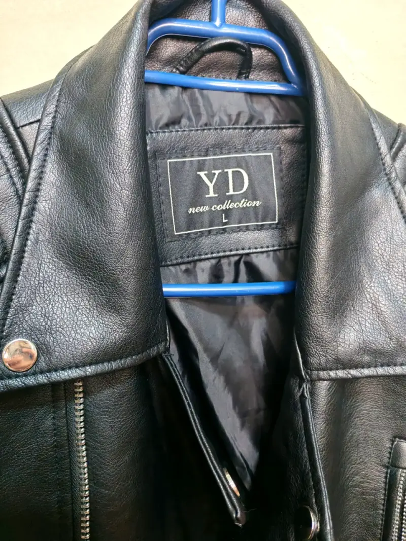 Chaqueta de cuero negro YD - 2