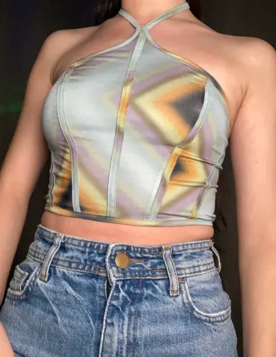Top halter multicolor - miniatura 1