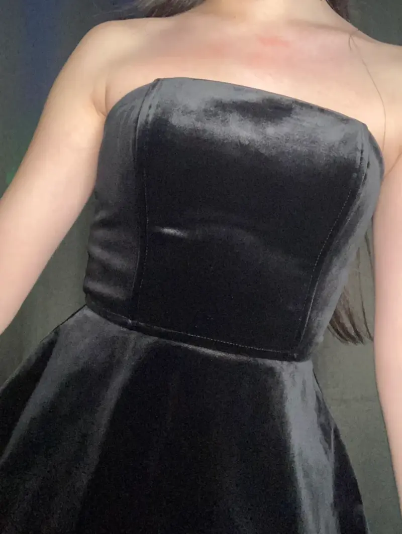 Vestido mini Zara terciopelo negro - 2