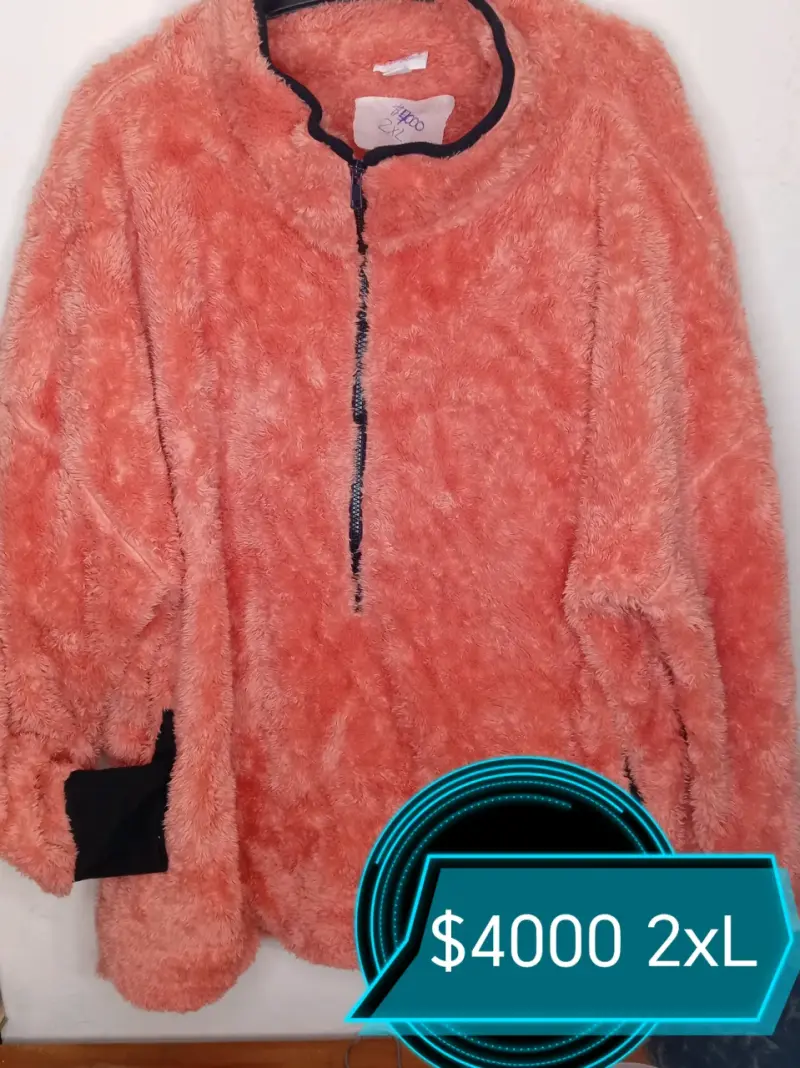 Polerón peludo coral talla 2XL