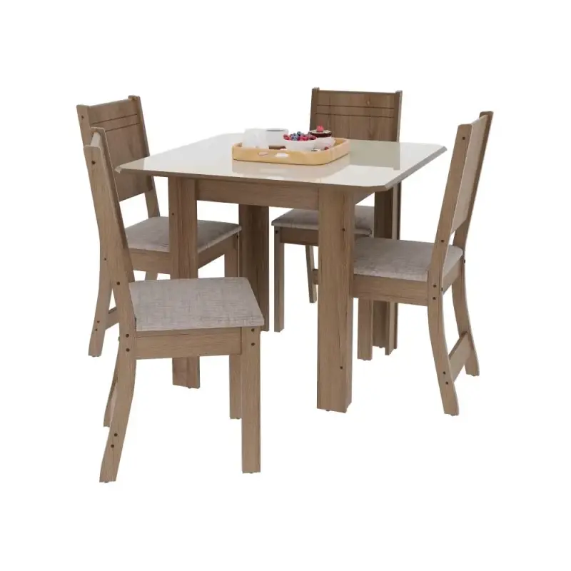 Comedor de 4 puestos de madera - 4