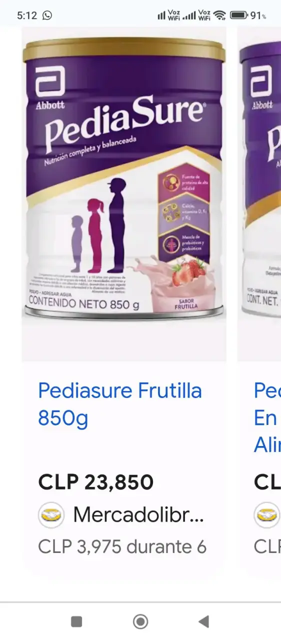 Lata de PediaSure 850g sabor fresa - 2