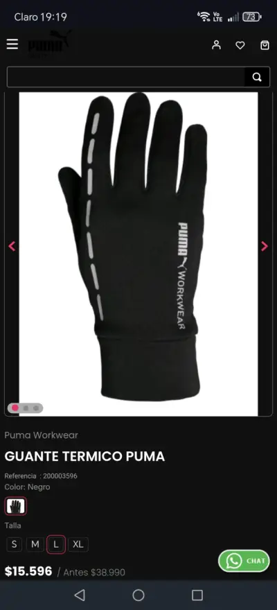 GUANTES TÉRMICOS MARCA PUMA TALLA L /XL ORIGINALES - miniatura 6