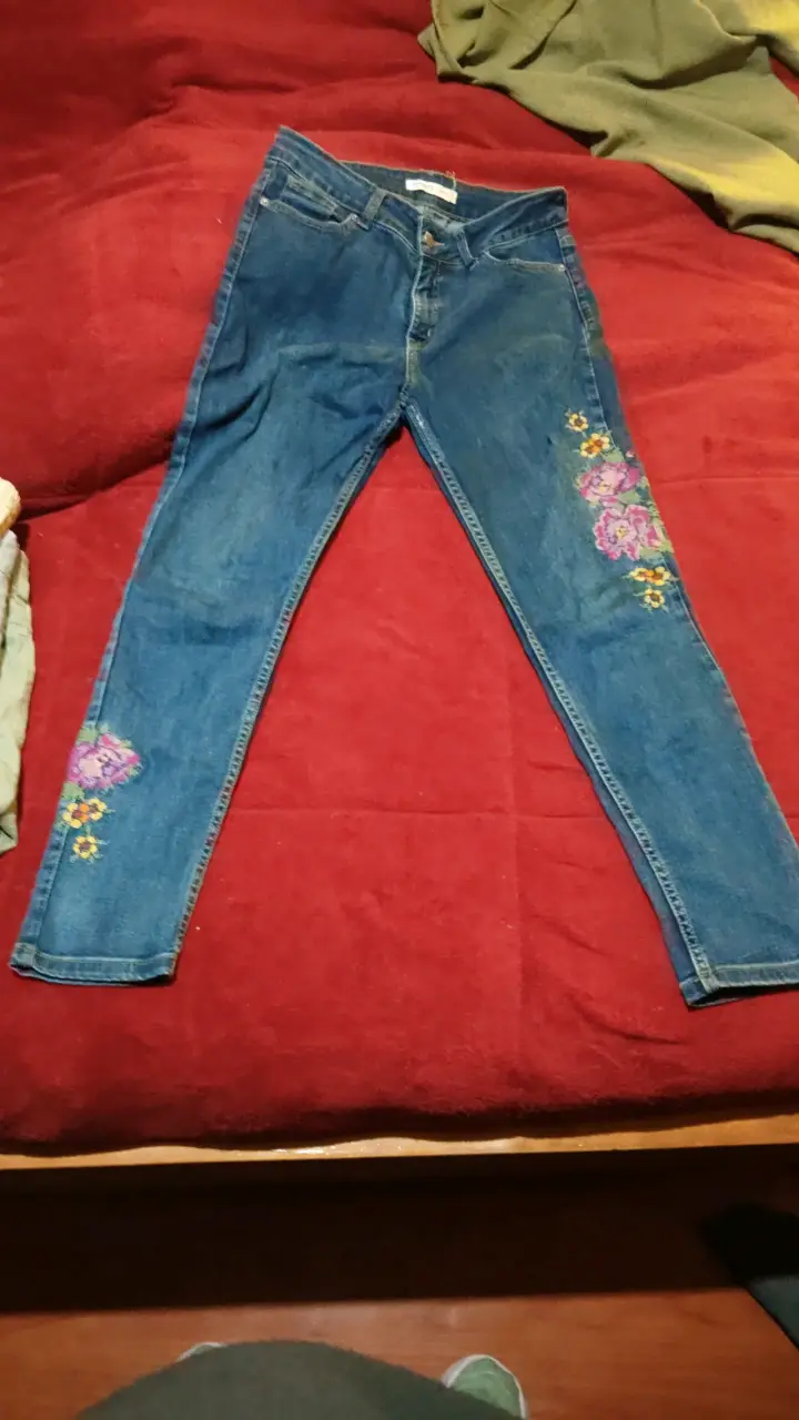 Jeans bordados mujer