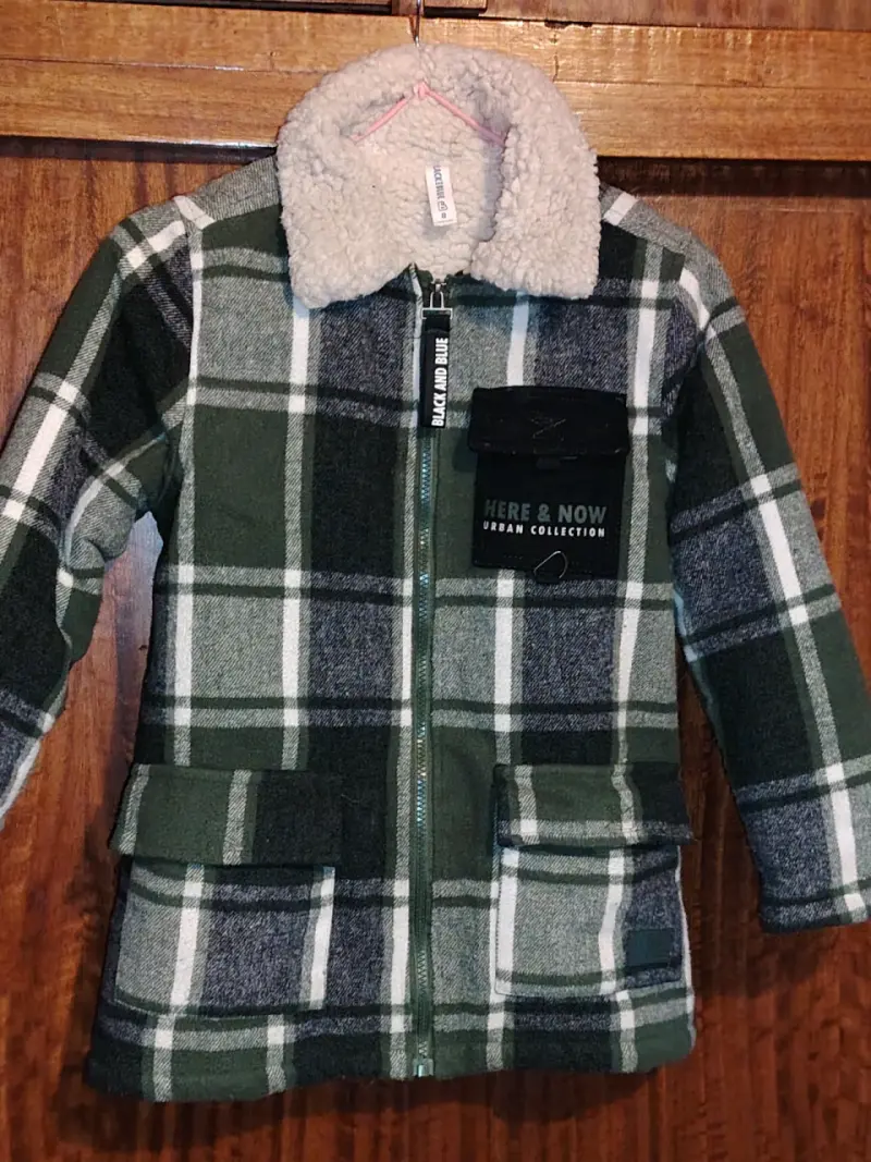 Chaqueta infantil cuadros verde - 1