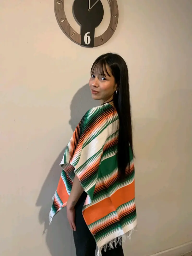 Ponchos colombianos a rayas de colores - 3