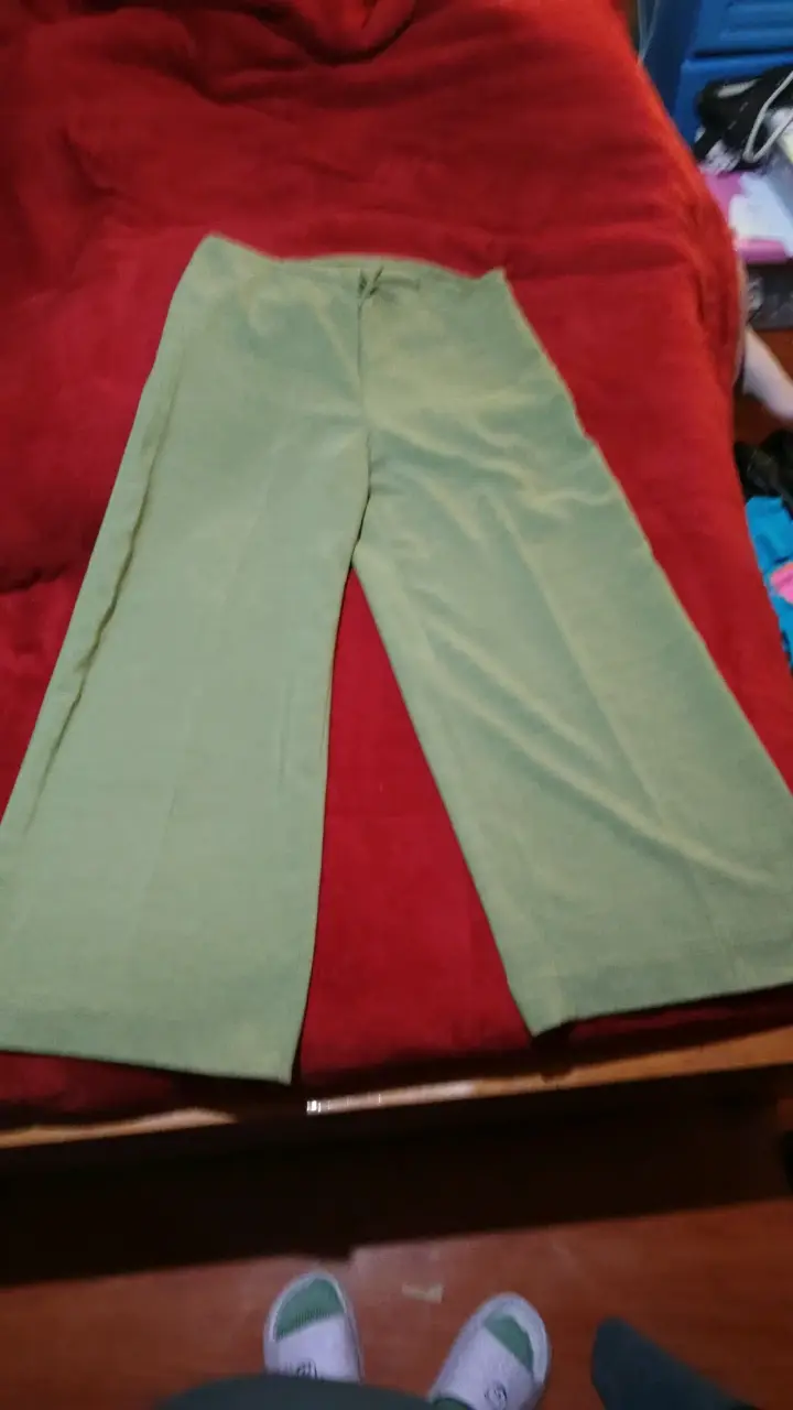 Pantalones palazzo verdes mujer