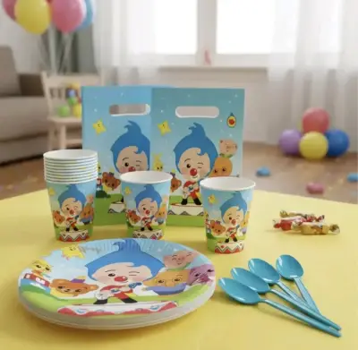 Set de cumpleaños con globos diseño Plim plim - miniatura 2