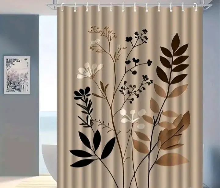 Cortina de ducha con diseño floral