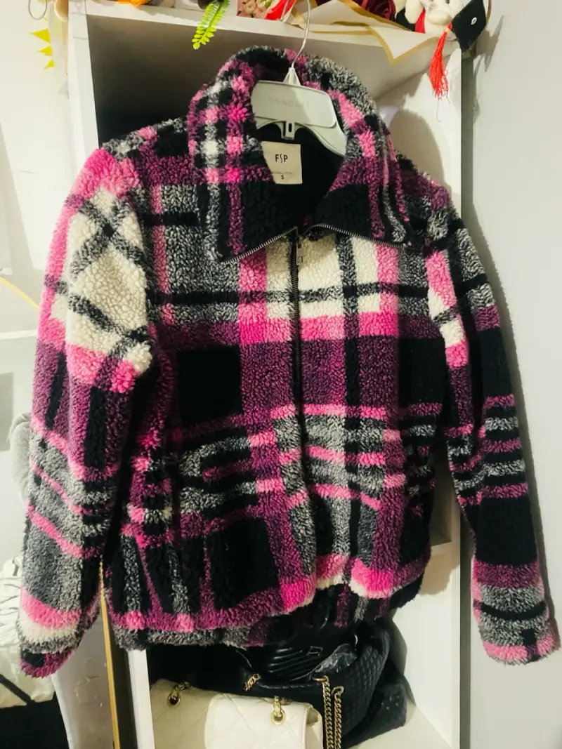 Chaqueta de lana cuadriculada