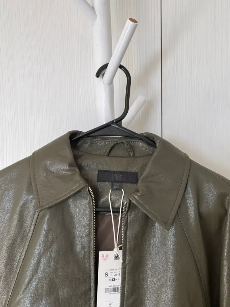Chaqueta verde estilo cuero - 2