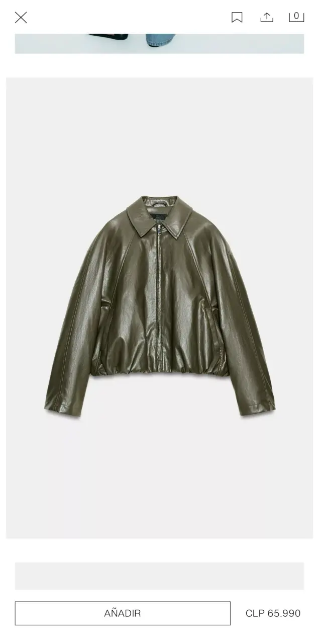 Chaqueta verde estilo cuero - 5