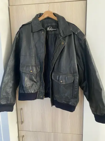 Chaqueta de cuero negra Niki - miniatura 1