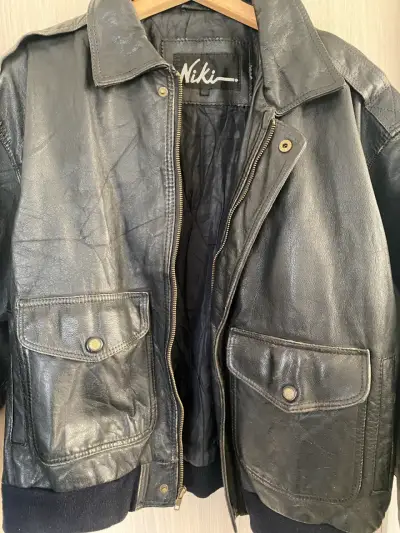 Chaqueta de cuero negra Niki - miniatura 4