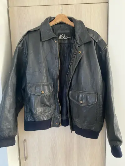 Chaqueta de cuero negra Niki - miniatura 5