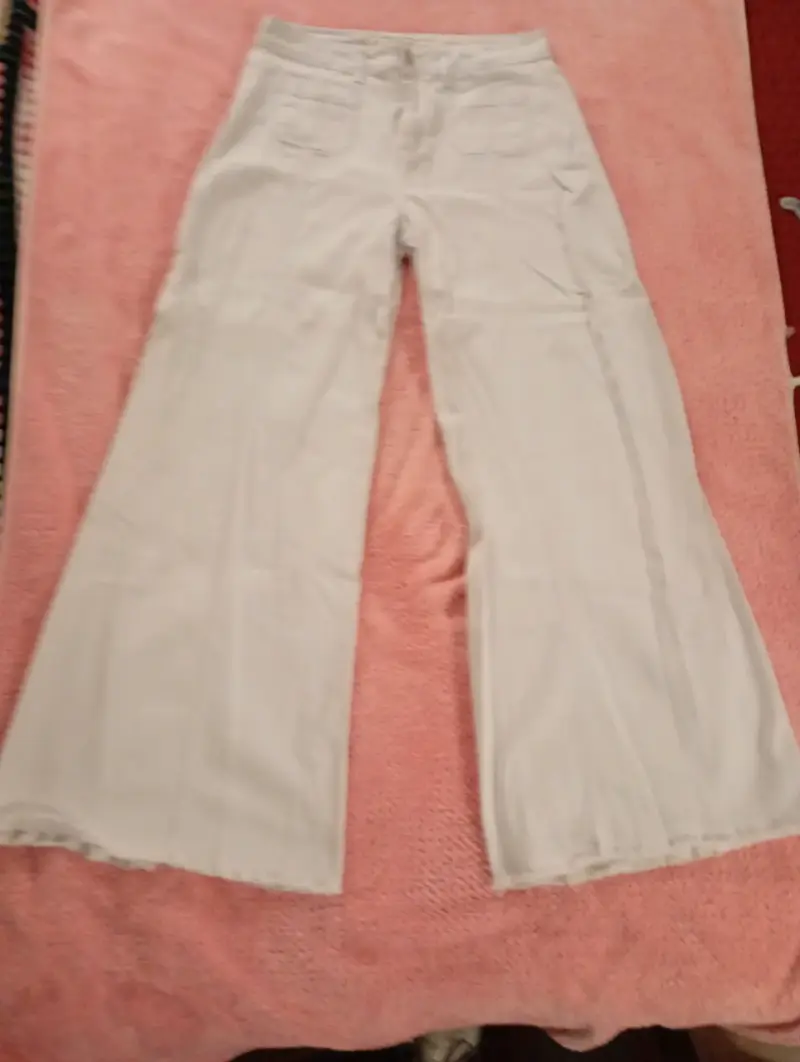 Pantalones blancos anchos - 3