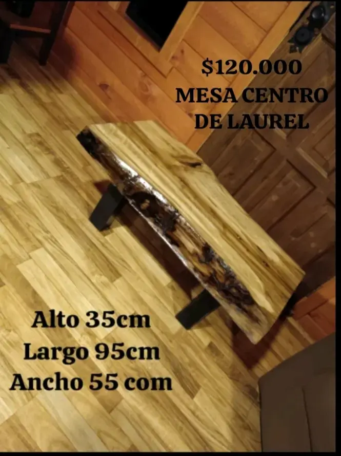 Mesa de centro de laurel y esquinero con rodajas f - 1