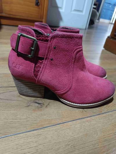 Botines rojos de gamuza Cat - miniatura 1