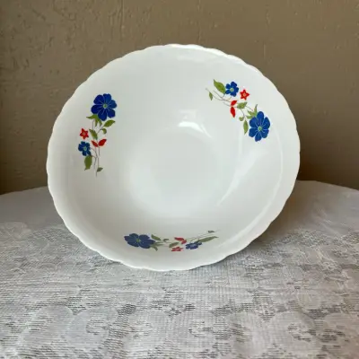 Ensaladera de loza  con flores decorativas - miniatura 3