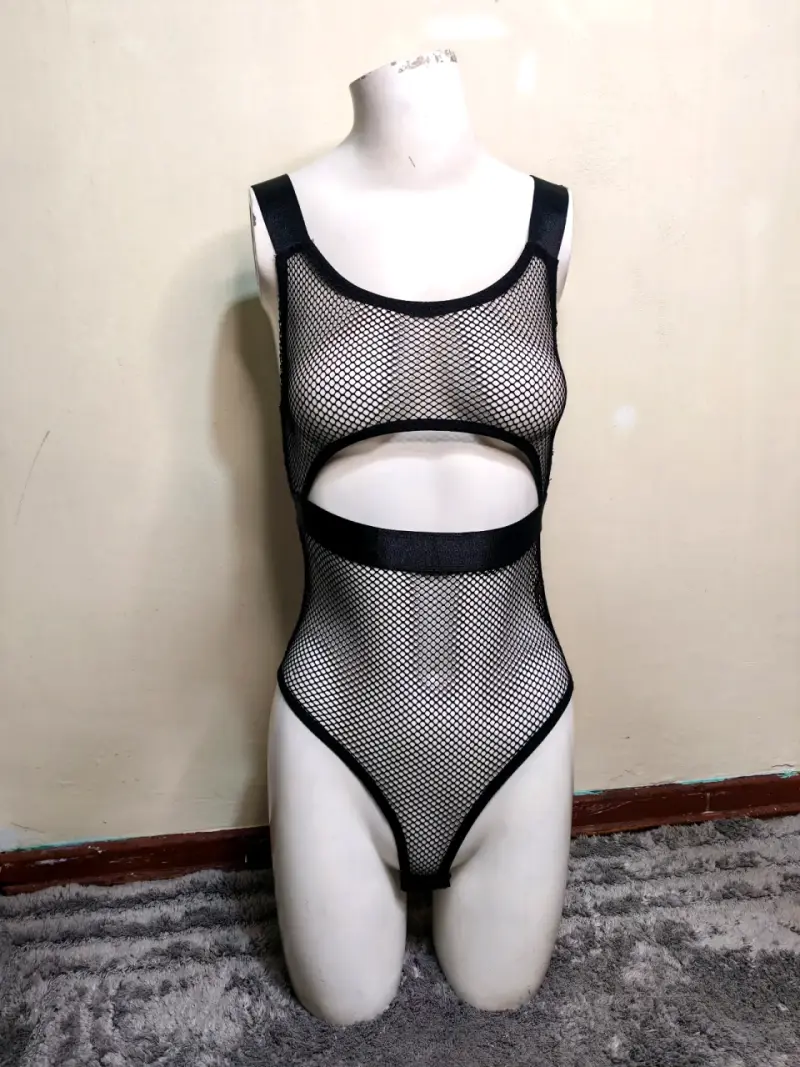 Body negro de red estilo sexy - 1