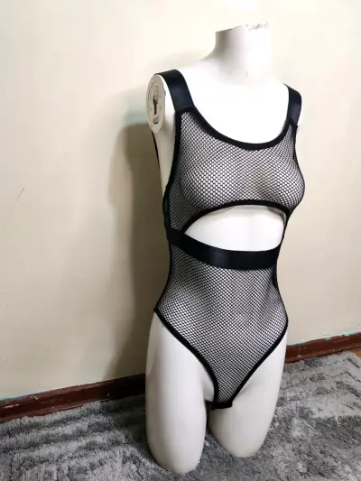 Body negro de red estilo sexy - miniatura 2