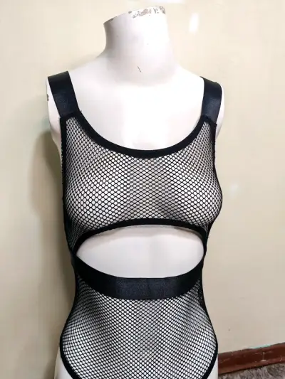 Body negro de red estilo sexy - miniatura 4