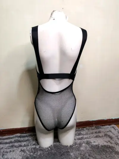 Body negro de red estilo sexy - miniatura 6