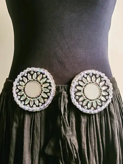 Mandala espejo accesorio de danza del vientre - miniatura 1
