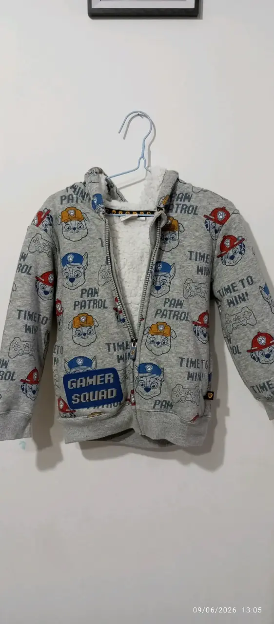 Polerón gris Paw Patrol talla 4