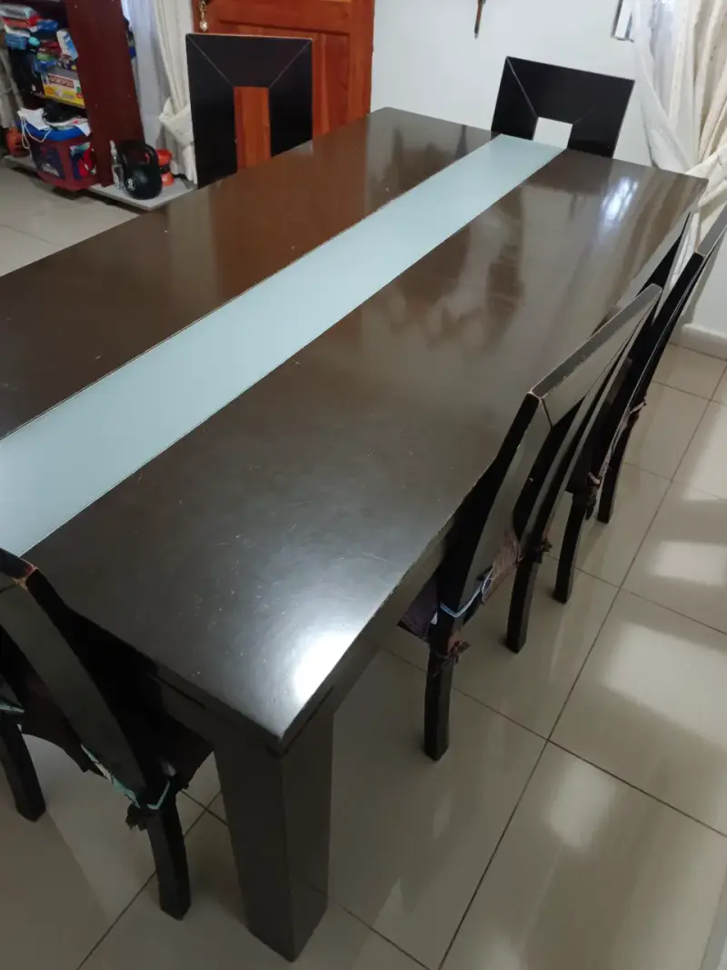 Comedor 6 sillas madera oscuro - 3