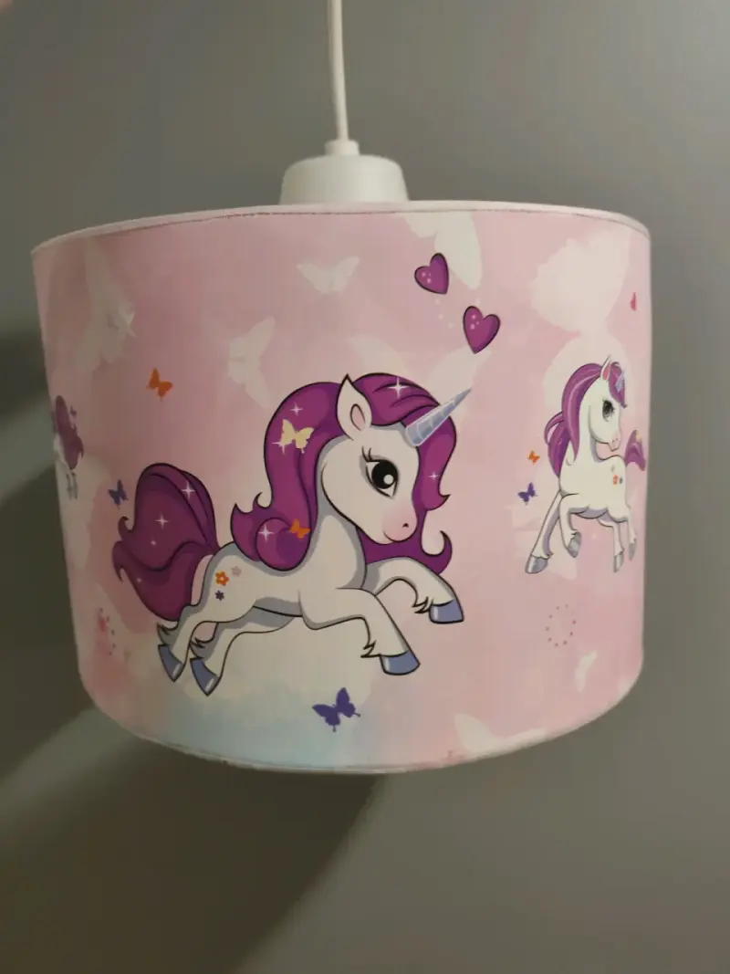 Pantalla lámpara unicornio infantil