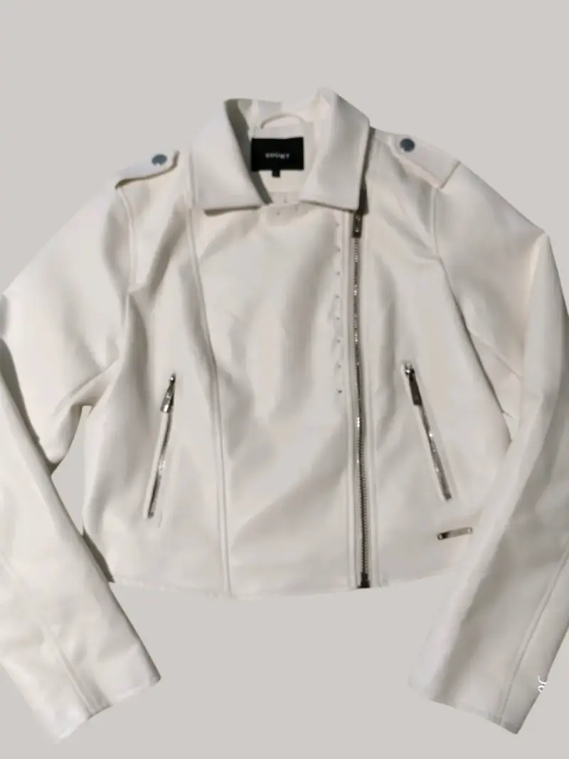 Chaqueta blanca de cuero sintético - 2