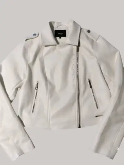 Chaqueta blanca de cuero sintético - miniatura 2