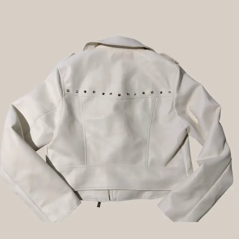 Chaqueta blanca de cuero sintético - 4