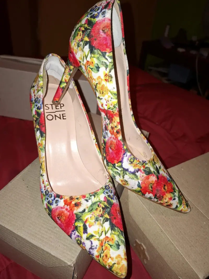 Tacones florales multicolor - 1