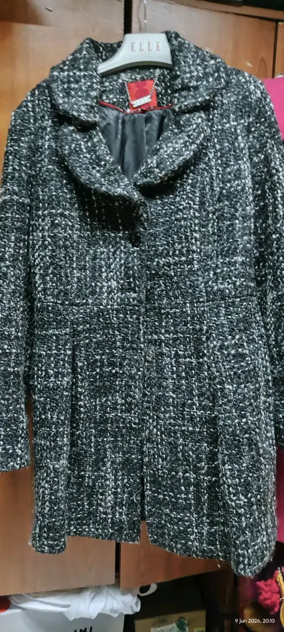 Abrigo negro marca Elle - 6