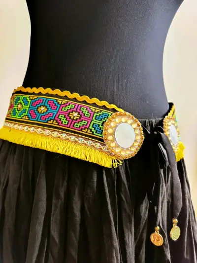 Cinturón con mandalas, danza del vientre tribal - miniatura 3