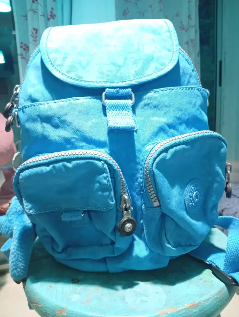 Mochila azul con bolsillos Kipling - 3