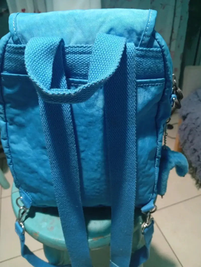 Mochila azul con bolsillos Kipling - 4
